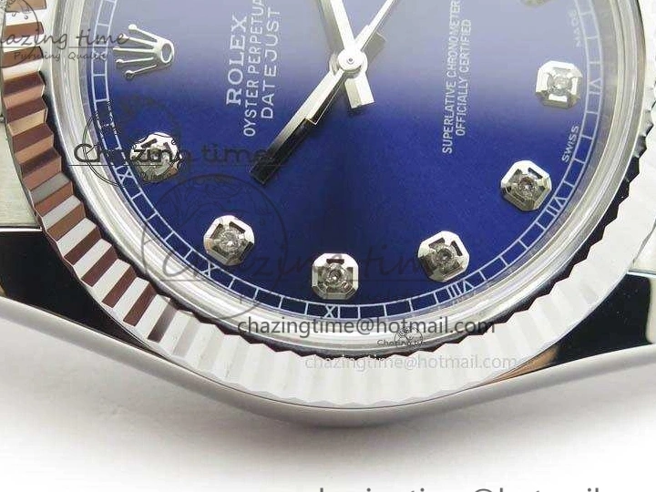 MiroTime 0520 FlexibleFit DateJust 41mm 126334 Noob 1:1 Best Edition Fluted Bezel Blue Diam Dial On SS Oyster Bracelet A 3583